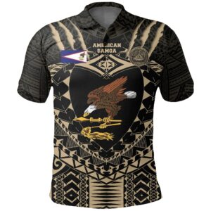 American Samoa Tattoo Rugby Polo Shirt - Tan K5