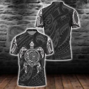 American Samoa Turtle Polynesian Polo Shirt All Over Print