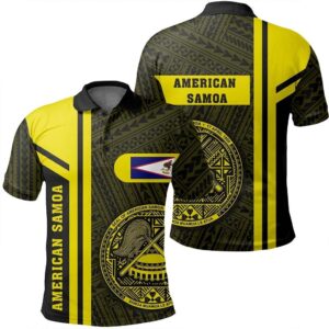 American Samoa Yellow Polo Shirt- Boba Style - AH - J14