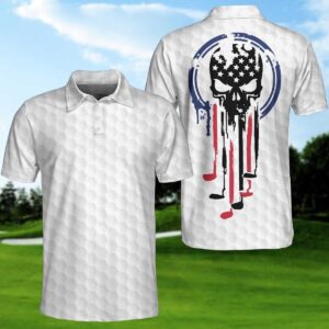 American Skull Golf Clubs Polo Shirt