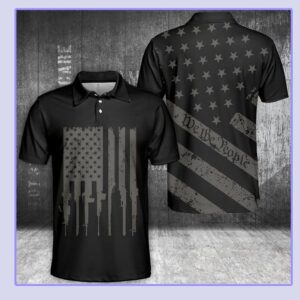 American flag we the people polo shirt