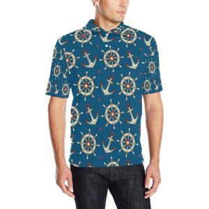 Anchor Pattern Print Design 02 Men Polo Shirt