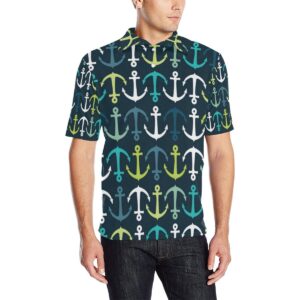 Anchor Pattern Print Design 03 Men Polo Shirt
