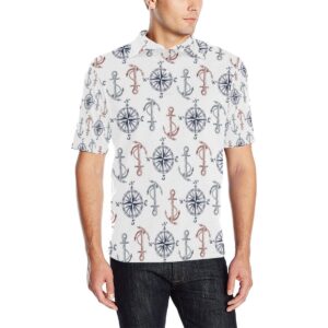 Anchor Pattern Print Design 06 Men Polo Shirt