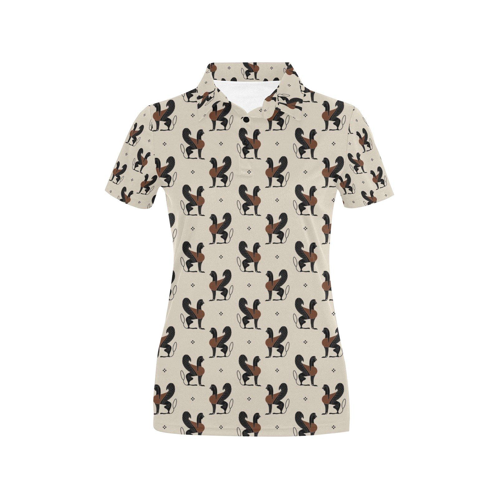 Ancient Greek Print Design Lks3010 Women'S Polo Shirt Ancient Greek Print Design Lks3010 Women'S Polo Shirt