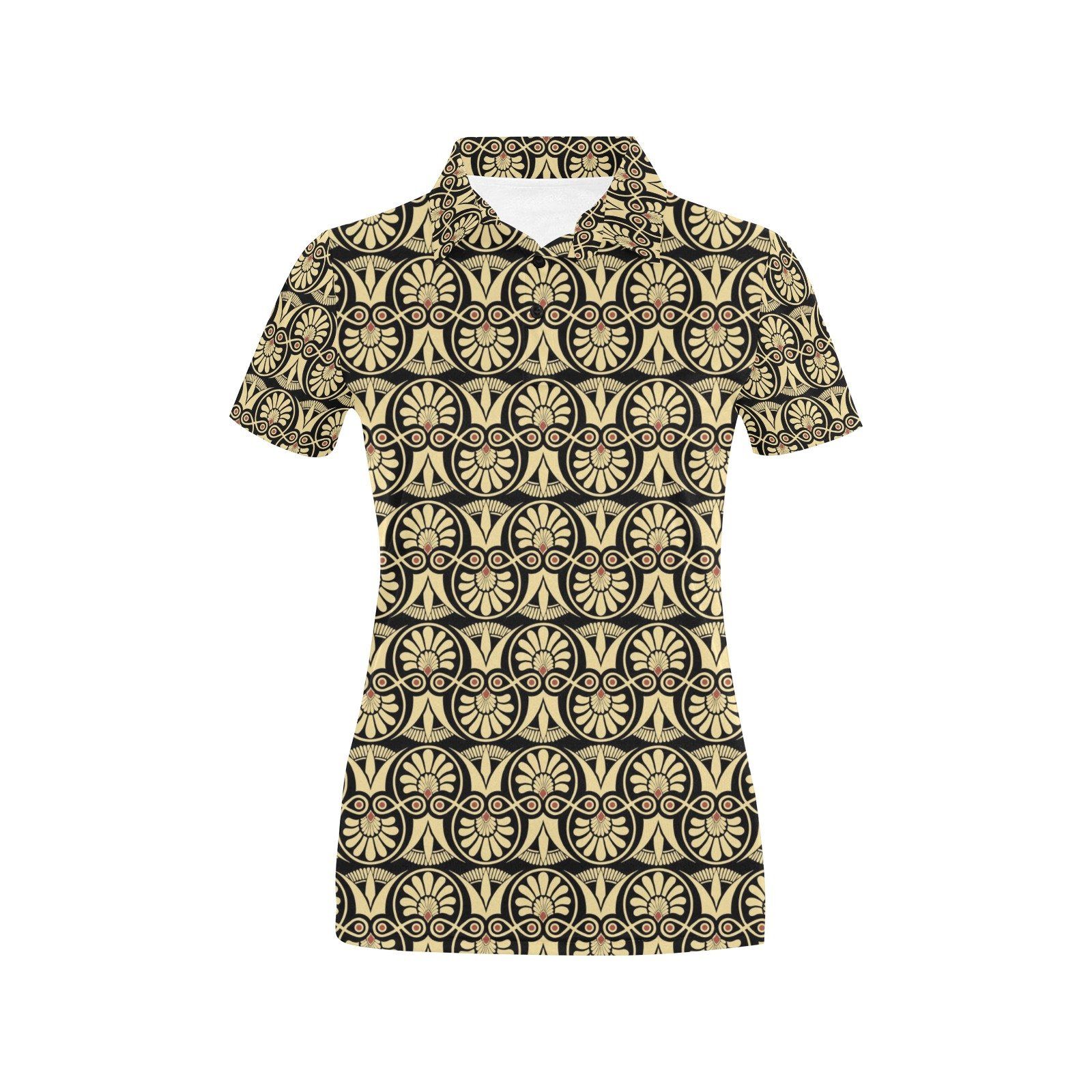 Ancient Greek Print Design Lks3014 Women'S Polo Shirt Ancient Greek Print Design Lks3014 Women'S Polo Shirt