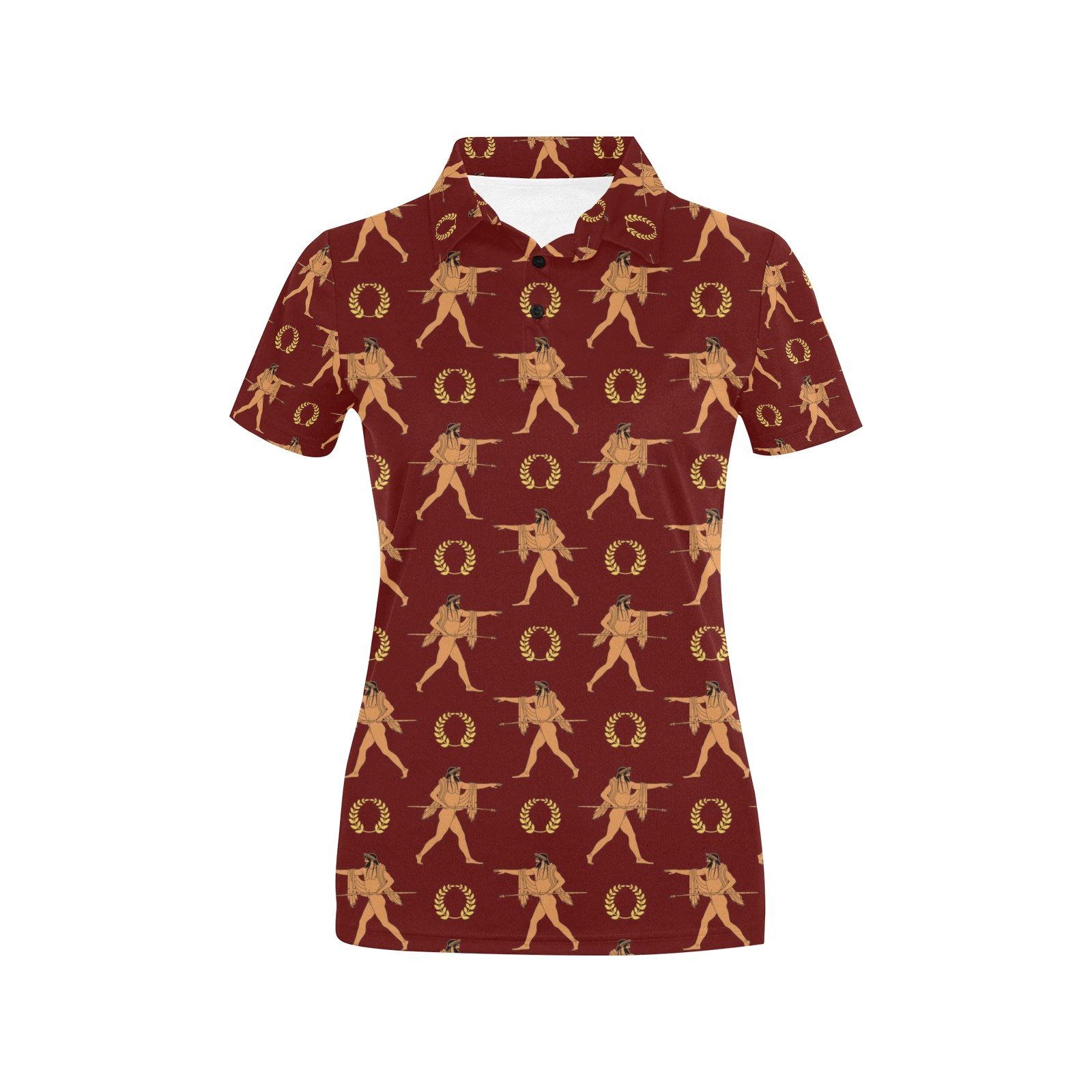 Ancient Greek Print Design Lks307 Women'S Polo Shirt Ancient Greek Print Design Lks307 Women'S Polo Shirt