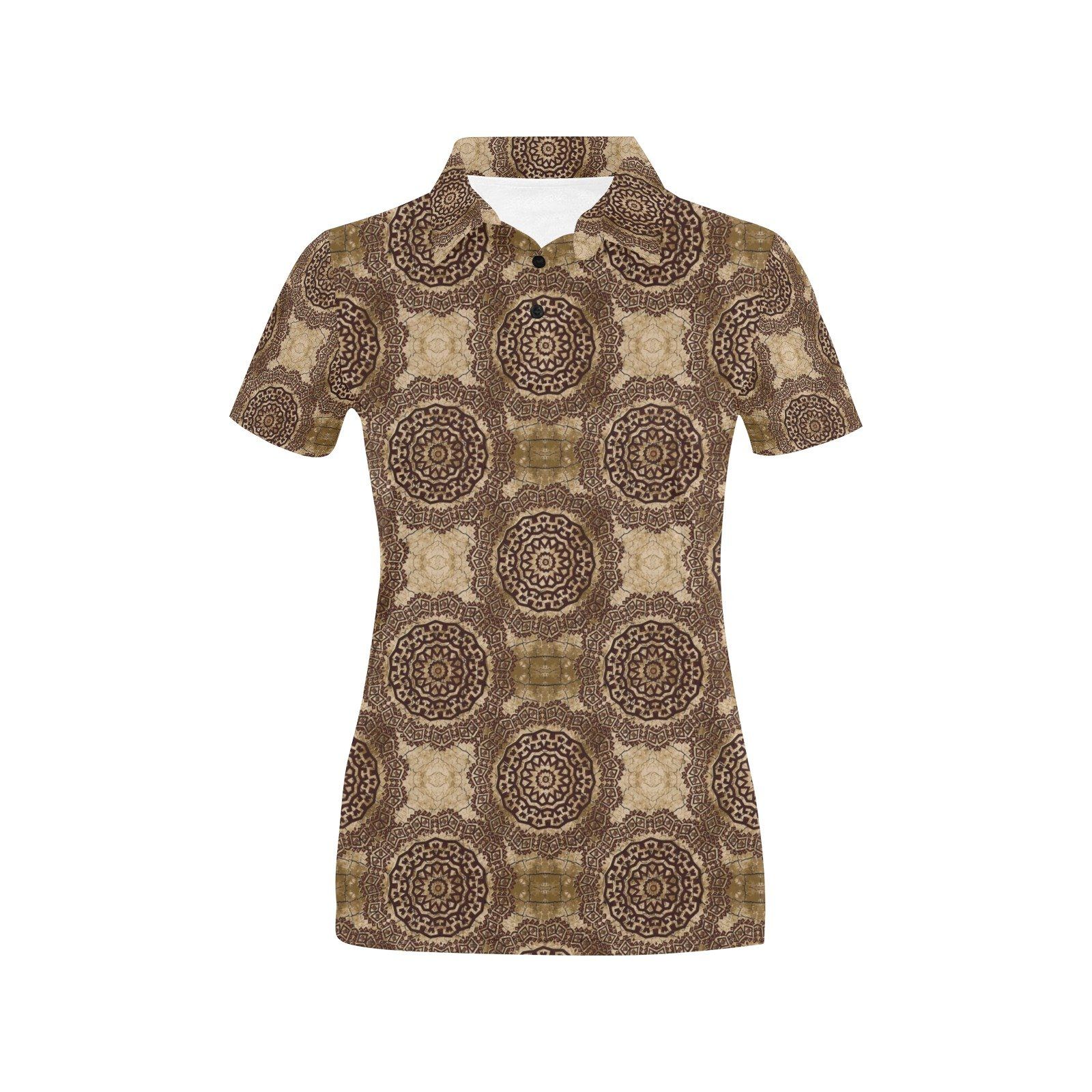 Ancient Greek Symbol Print Design Lks309 Women'S Polo Shirt Ancient Greek Symbol Print Design Lks309 Women'S Polo Shirt
