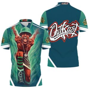 Andre 3000 Outkast Green Polo Shirt All-Over Print