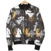 Angel Snowflake Print Pattern Women Casual Bomber Jacket