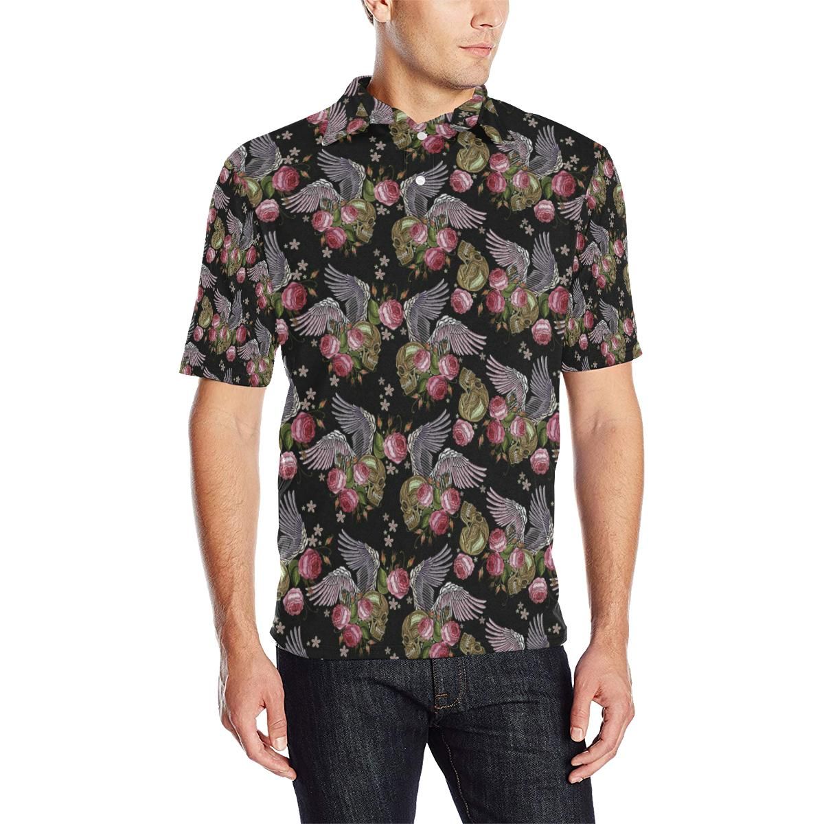 Angel Wings Pattern Print Design 06 Men Polo Shirt Angel Wings Pattern Print Design 06 Men Polo Shirt