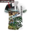 Angler Walleye Fishing Custom Name Polo Shirt #Kv