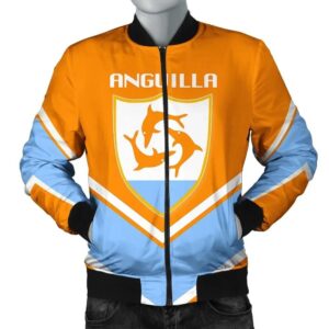 Anguilla Coat Of Arms Men Bomber Jacket Lucian Style J5W Bomber Jacket