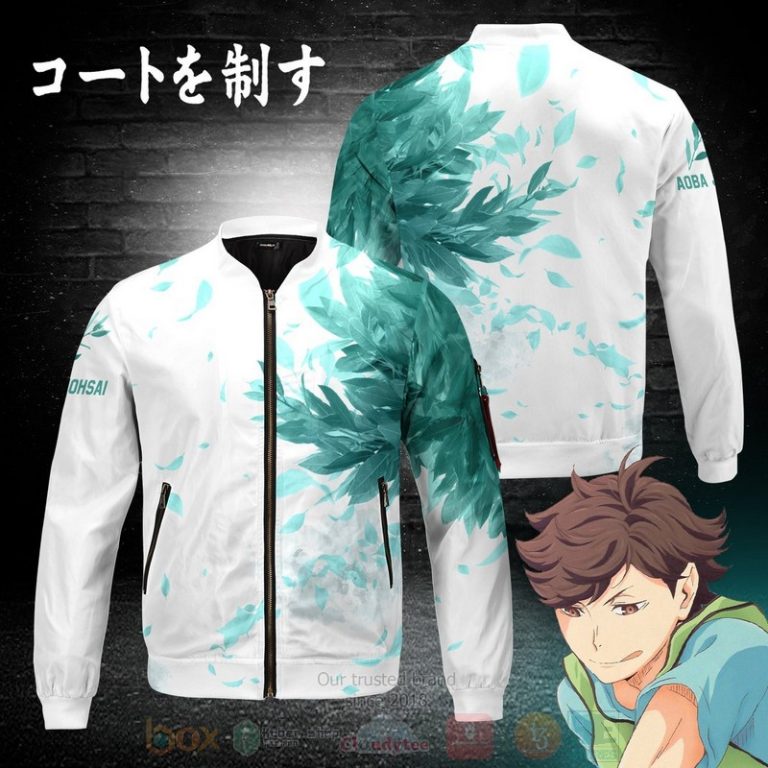 Anime-Aoba-Johsai-Green-Leaf-Bomber-Jacket-1