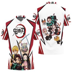 Anime Kimetsu No Yaiba Tanjiro And Friends Polo Shirt