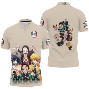 Anime Kimetsu No Yaiba Tanjiro And Nezuko And Inosuke Polo Shirt