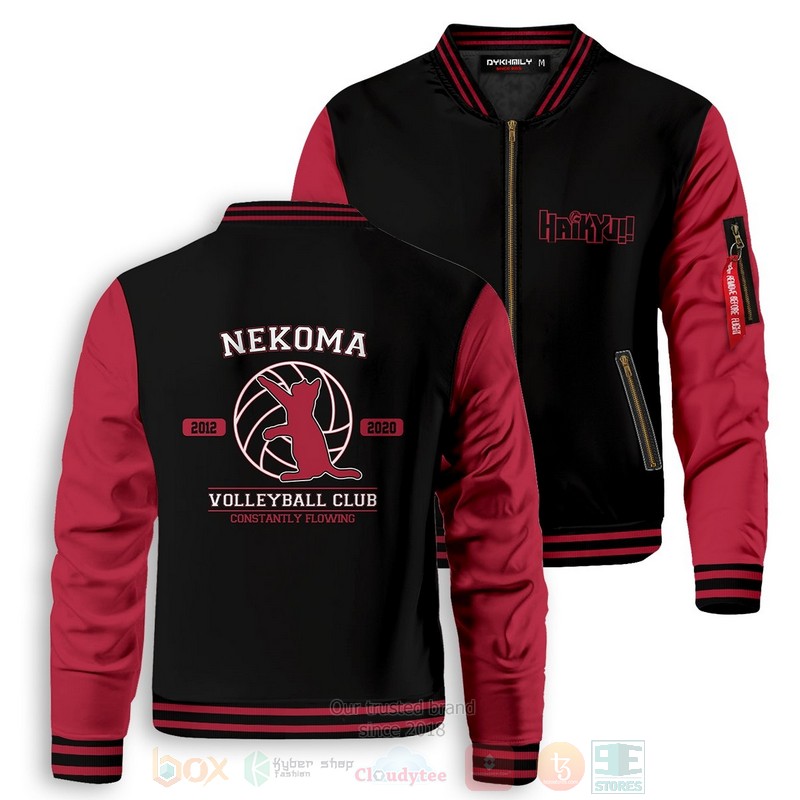 Anime Nekoma Constantly Flowing Bomber Jacket Anime Nekoma Constantly Flowing Bomber Jacket
