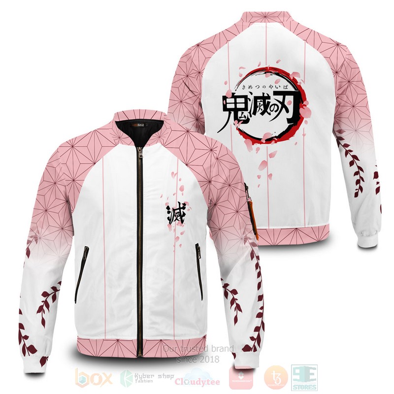 Anime Nezuko Jersey Bomber Jacket Anime Nezuko Jersey Bomber Jacket