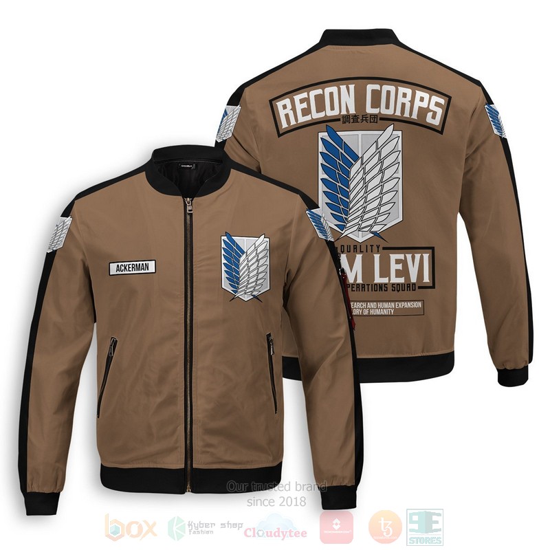 Anime Team Levi Personalized Bomber Jacket Anime Team Levi Personalized Bomber Jacket
