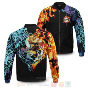Anime Yin Yang Rengoku Akaza Bomber Jacket