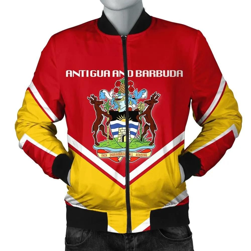 Antigua and Barbuda Coat Of Arms Men Bomber Jacket Lucian Style J5W Bomber Jacket Antigua and Barbuda Coat Of Arms Men Bomber Jacket Lucian Style J5W Bomber Jacket