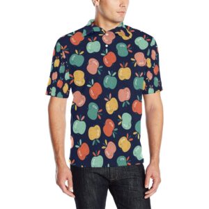 Apple Pattern Print Design Ap09 Men Polo Shirt