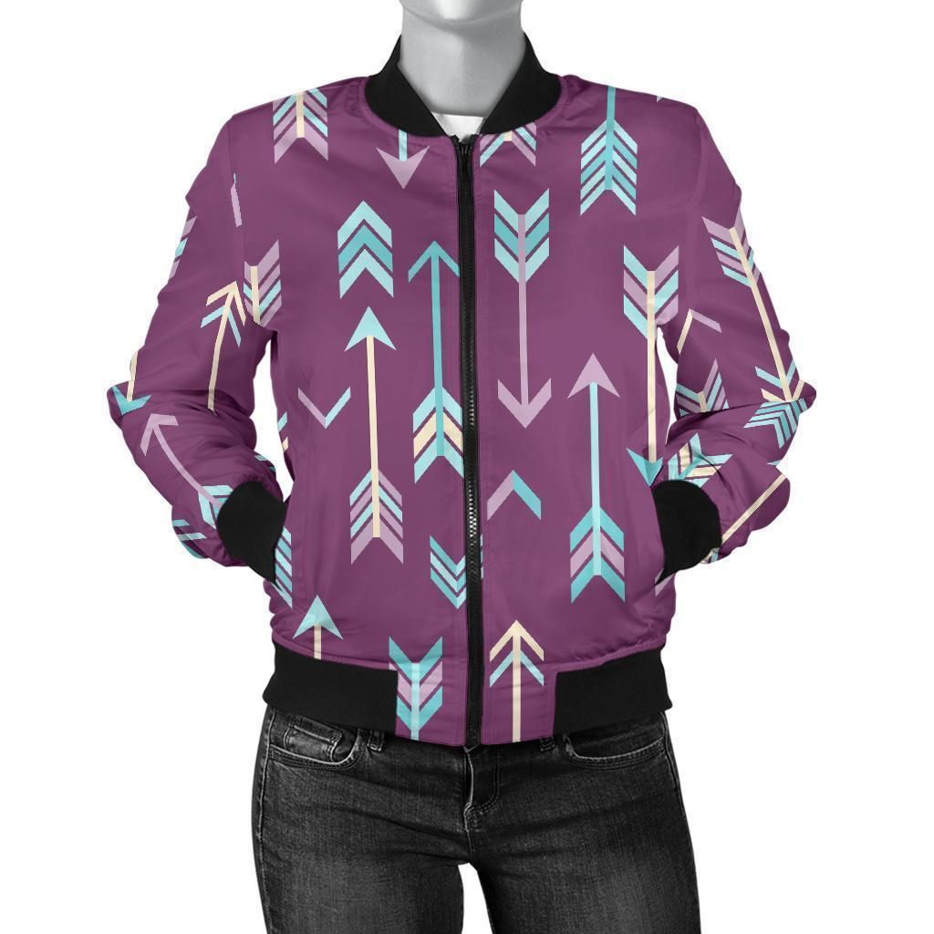 Archery-Print-Pattern-Women-Casual-Bomber-Jacket-1