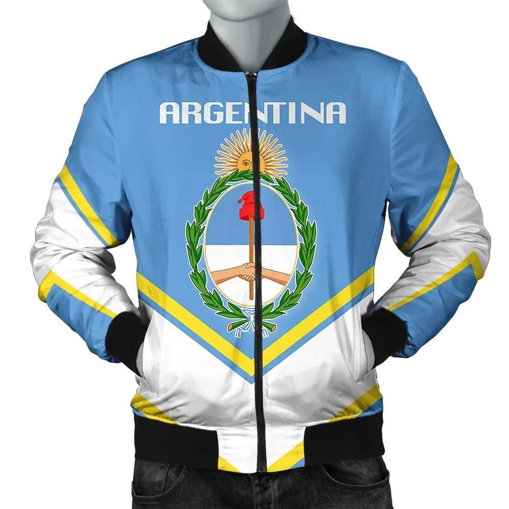 Argentina Coat Of Arms Men Bomber Jacket Lucian Style J5W Bomber Jacket Argentina Coat Of Arms Men Bomber Jacket Lucian Style J5W Bomber Jacket