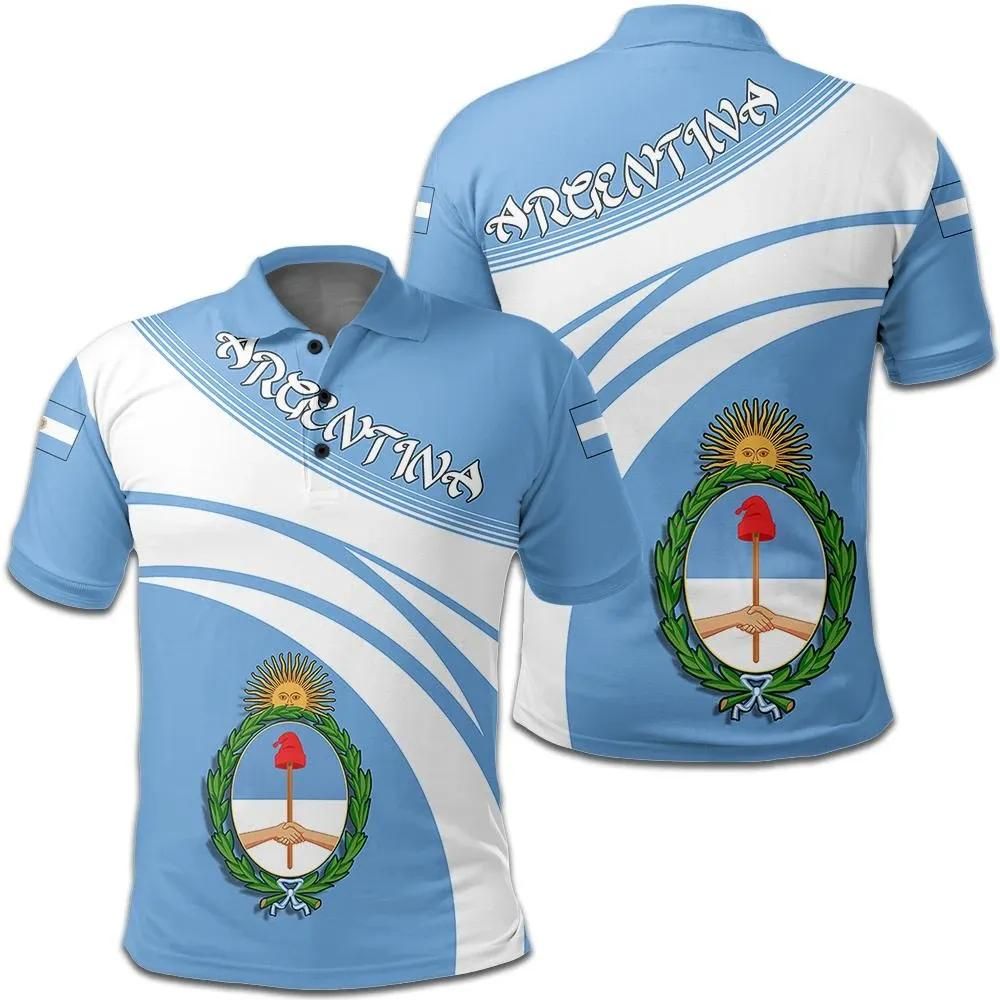 Argentina Coat Of Arms Polo Shirt Cricket Style J5W Argentina Coat Of Arms Polo Shirt Cricket Style J5W