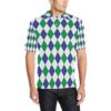 Argyle Green Blue Pattern Print Design 03 Men Polo Shirt