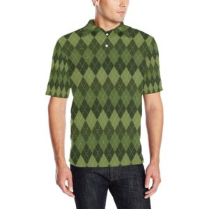 Argyle Green Pattern Print Design 01 Men Polo Shirt