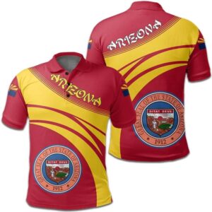 Arizona Coat Of Arms Polo Shirt Cricket Style J5W