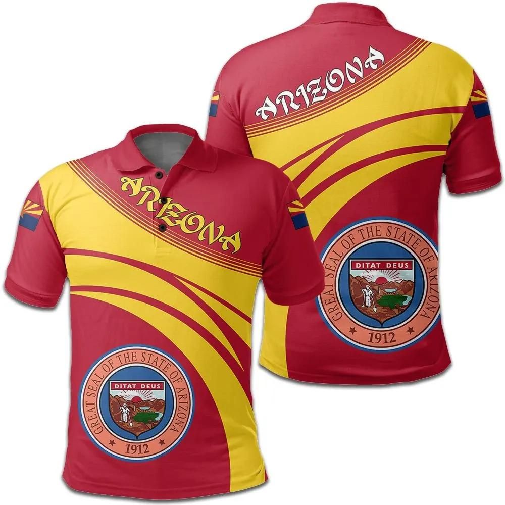 Arizona Coat Of Arms Polo Shirt Cricket Style J5W Arizona Coat Of Arms Polo Shirt Cricket Style J5W