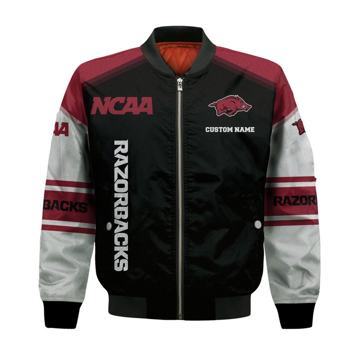 Arkansas-Razorbacks-Custom-Name-Bomber-Jacket-1
