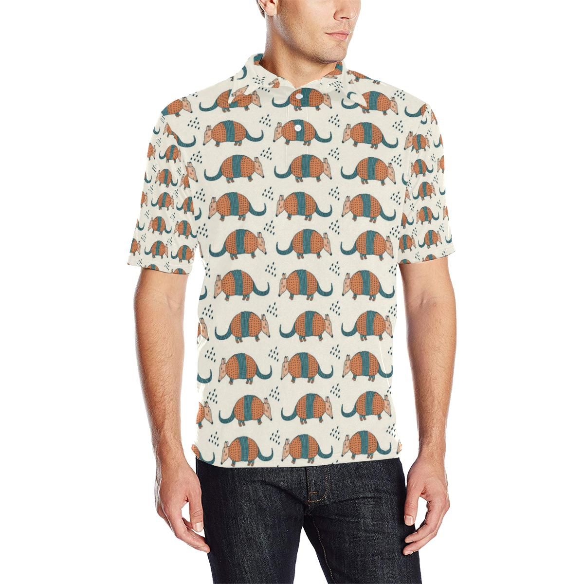 Armadillo Pattern Print Design 01 Men Polo Shirt Armadillo Pattern Print Design 01 Men Polo Shirt