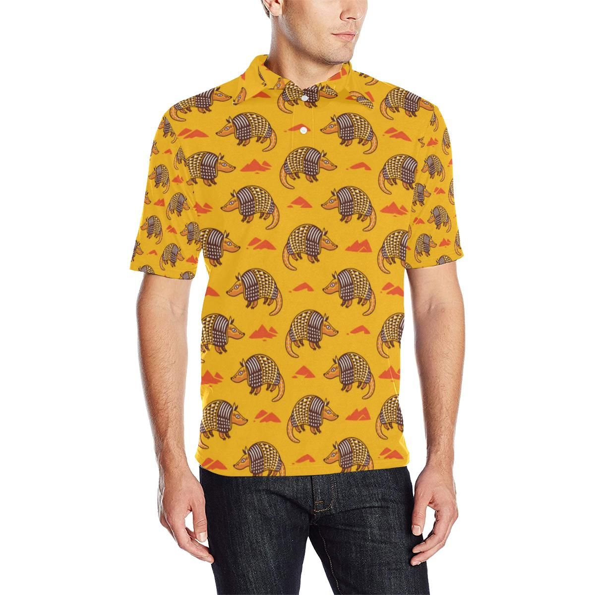 Armadillo Pattern Print Design 03 Men Polo Shirt Armadillo Pattern Print Design 03 Men Polo Shirt