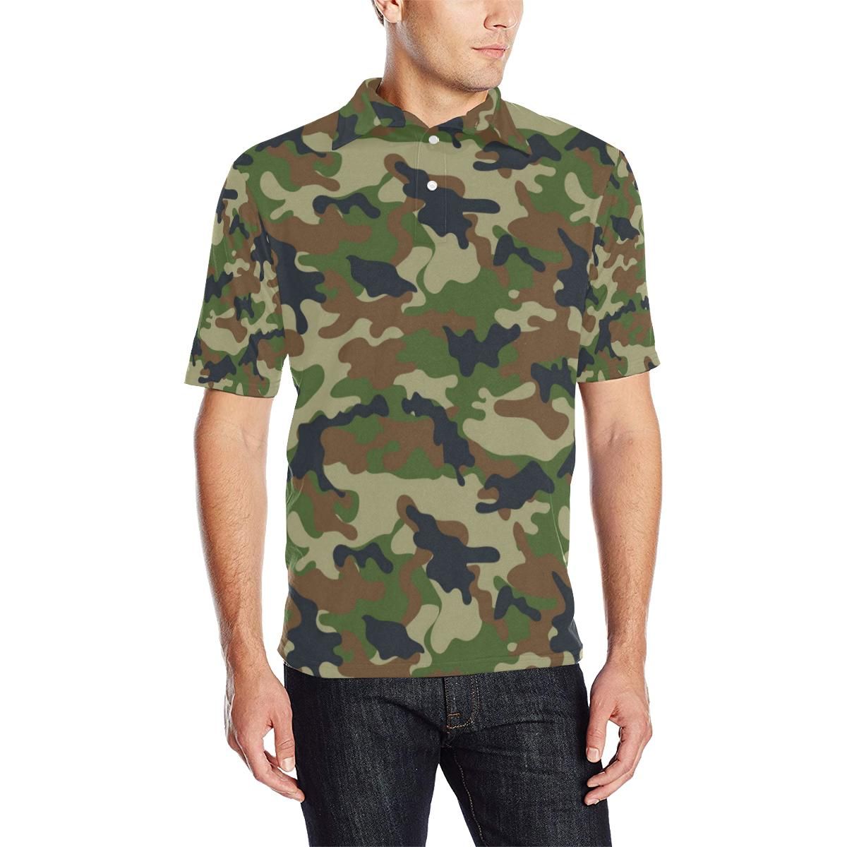 Army Camouflage Pattern Print Design 01 Men Polo Shirt Army Camouflage Pattern Print Design 01 Men Polo Shirt
