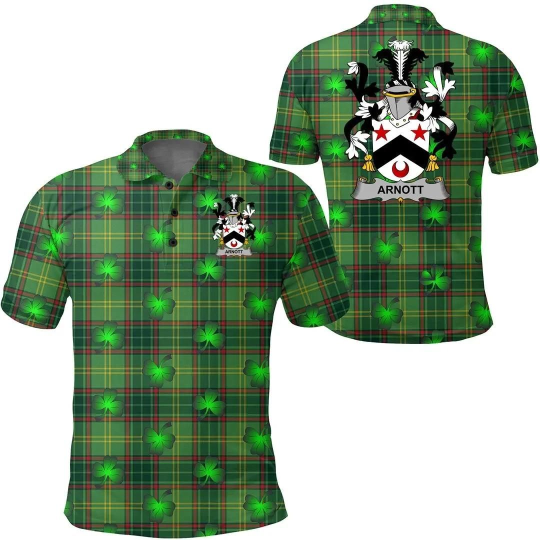 Arnott Ireland Polo Shirt - Irish National Plaid with Shamrock - Irish Family Crest A7 Arnott Ireland Polo Shirt - Irish National Plaid with Shamrock - Irish Family Crest A7