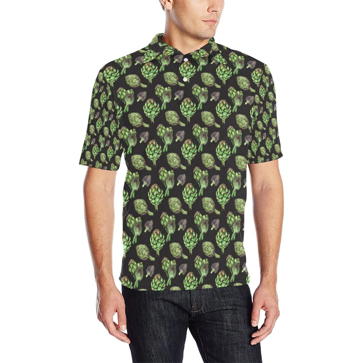 Artichoke Pattern Print Design 02 Men Polo Shirt Artichoke Pattern Print Design 02 Men Polo Shirt