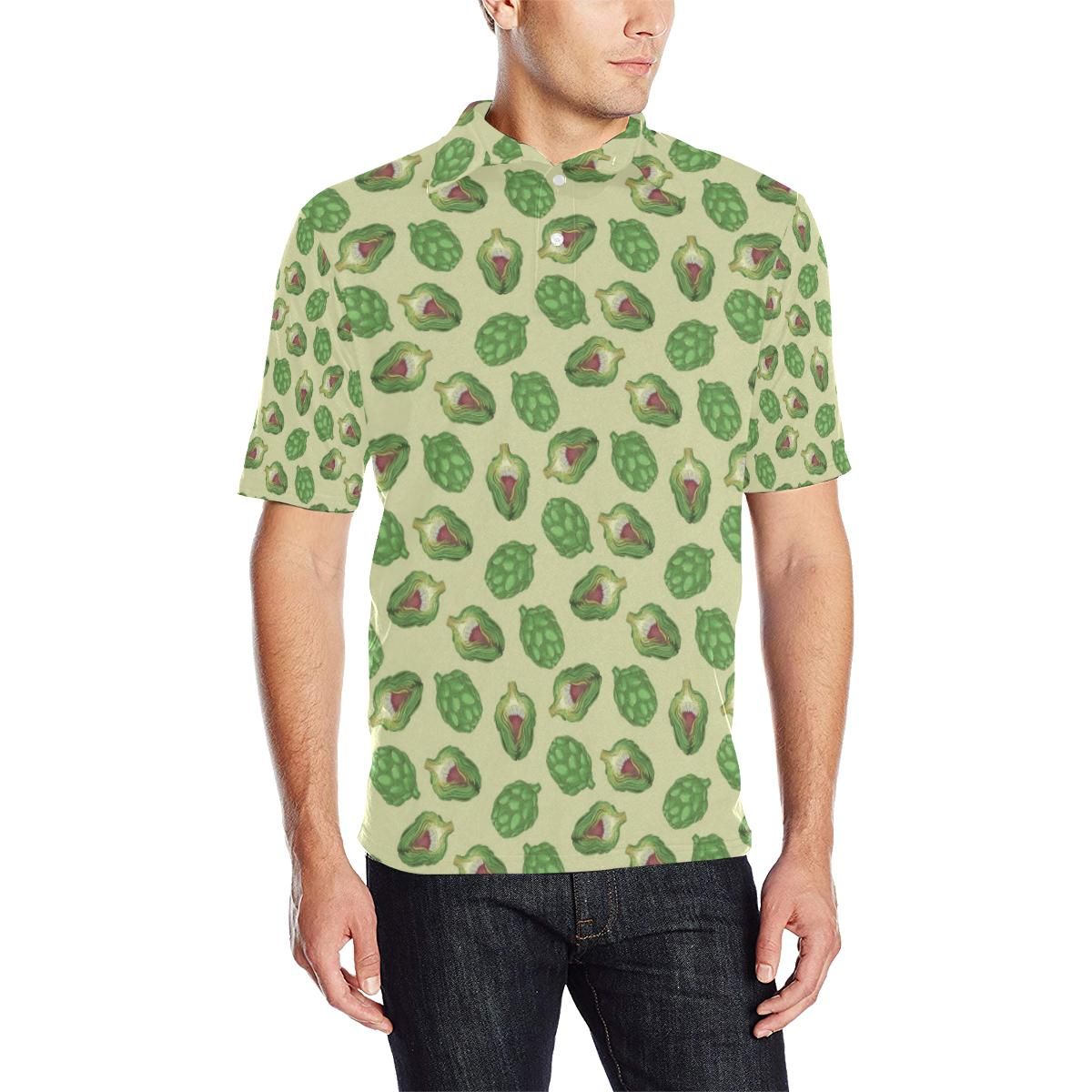 Artichoke Pattern Print Design 03 Men Polo Shirt Artichoke Pattern Print Design 03 Men Polo Shirt