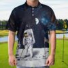 Astronaut Golf In The Moon Galaxy Polo Shirt #V