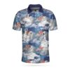 Astronaut Play Golf In Space American Flag Polo Shirt #V