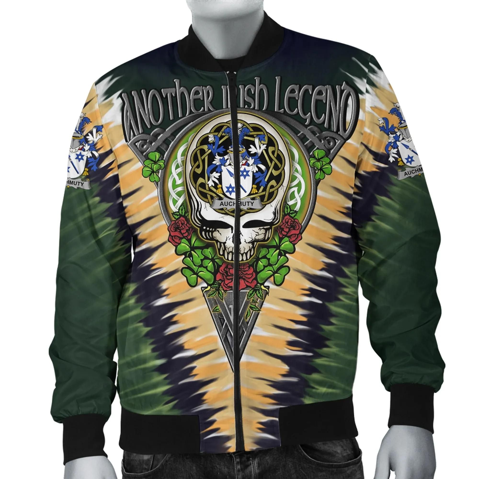 Auchmuty Ireland Bomber Jacket - GD Irish Legend Shamrock V Tie-Dye A7 Bomber Jacket Auchmuty Ireland Bomber Jacket - GD Irish Legend Shamrock V Tie-Dye A7 Bomber Jacket