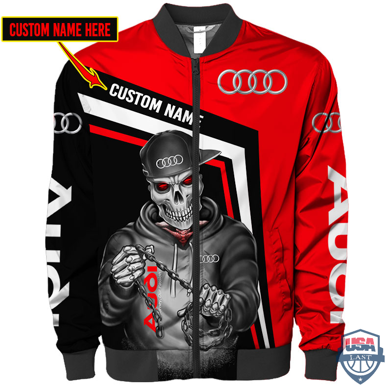 Audi Ghost Rider Custom Name Bomber Jacket Audi Ghost Rider Custom Name Bomber Jacket
