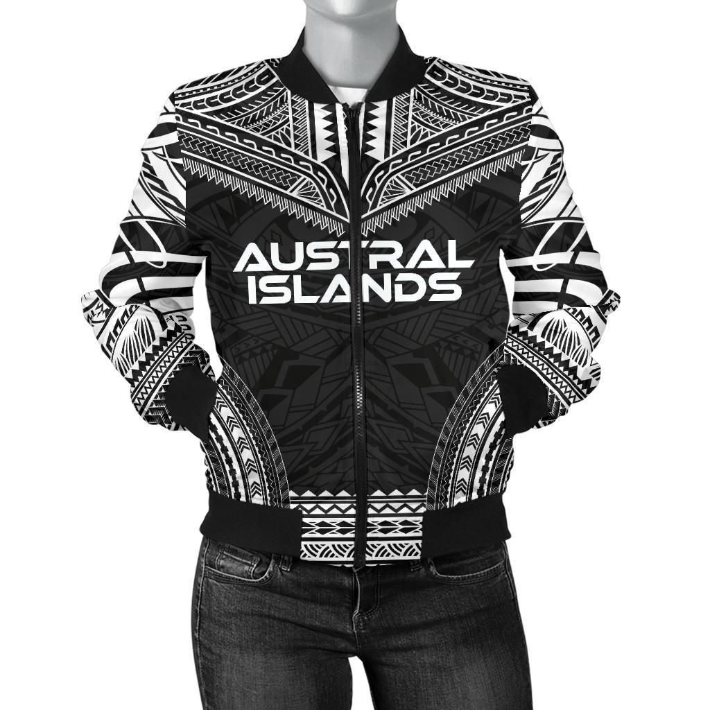 Austral Islands Polynesian Chief Women'S Bomber Jacket - Black Version - Bn10 Bomber Jacket Austral Islands Polynesian Chief Women'S Bomber Jacket - Black Version - Bn10 Bomber Jacket
