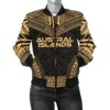Austral Islands Polynesian Chief Women'S Bomber Jacket - Gold Version - Bn10 Bomber Jacket