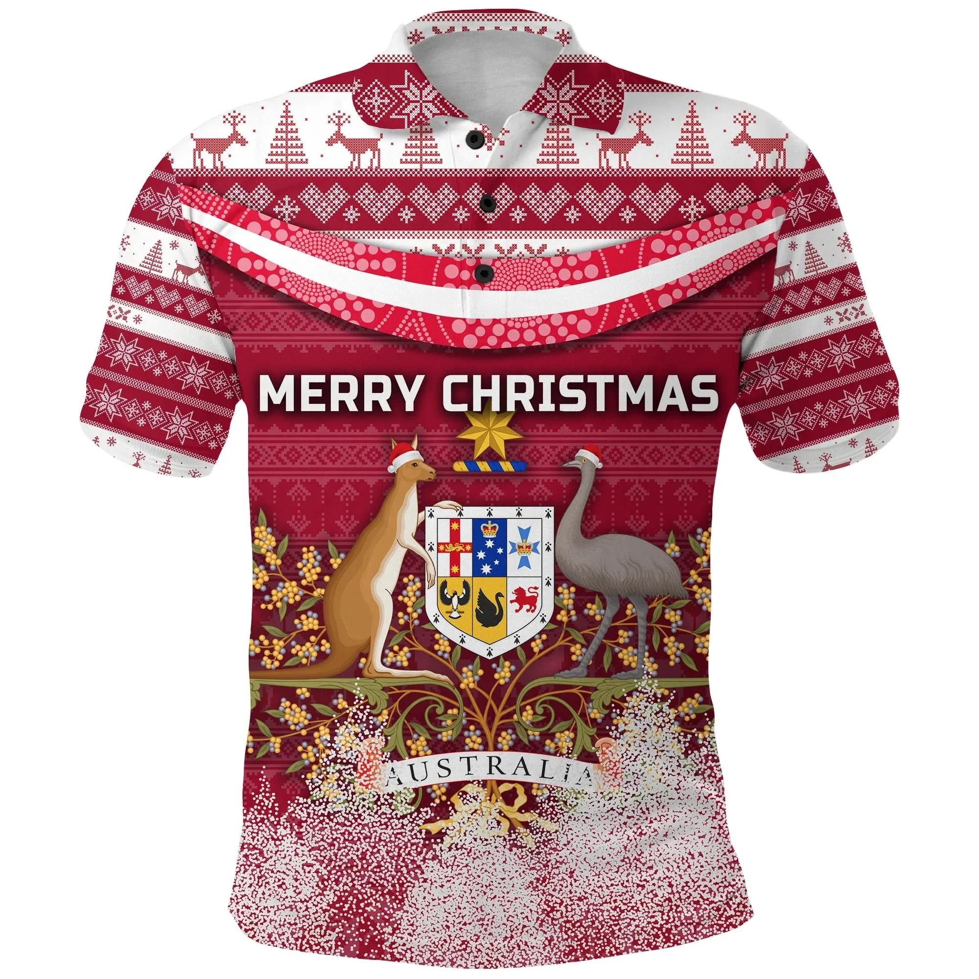 Australia Christmas Polo Shirt Simple Vibes Version K8 Australia Christmas Polo Shirt Simple Vibes Version K8