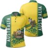 Australia Coat Of Arms Polo Shirt Quarter Style J7