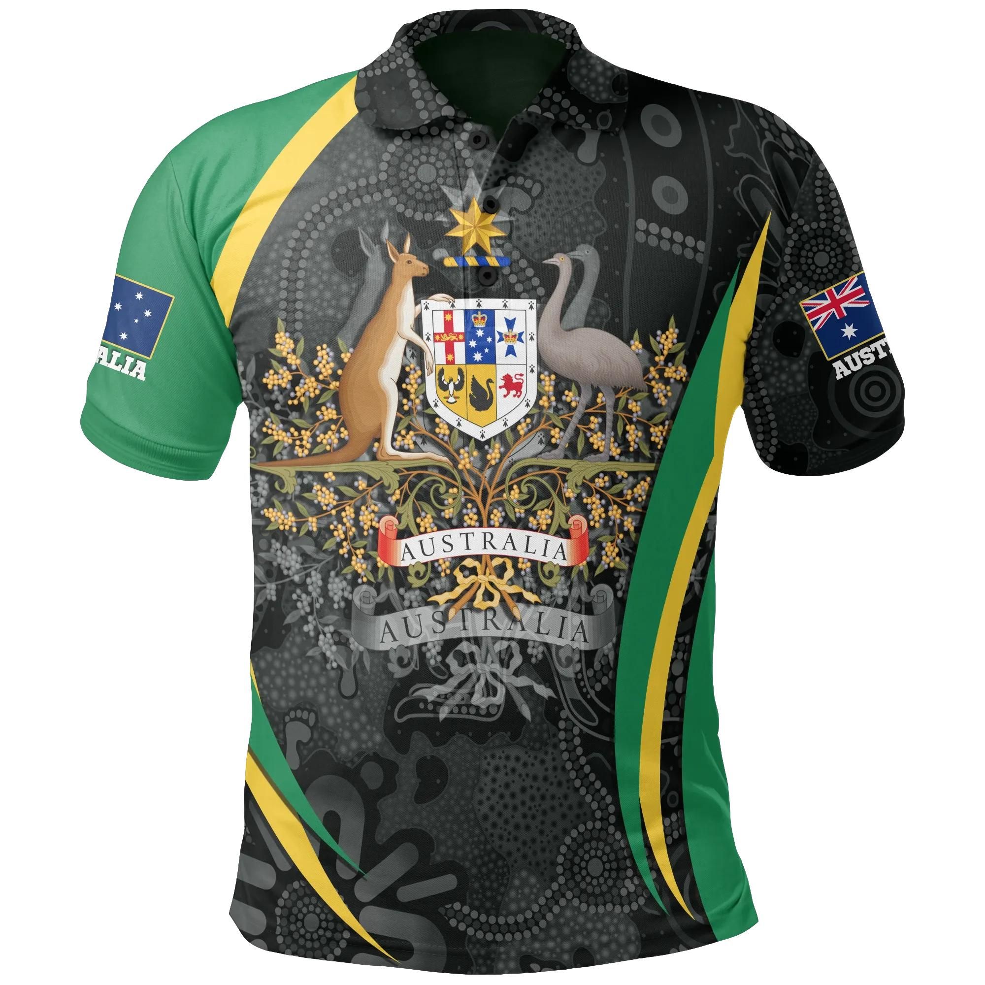 Australia Polo Shirt - Australia Coat of Arms Shirt Aussie Spirit (Green) - Unisex - BN15 Australia Polo Shirt - Australia Coat of Arms Shirt Aussie Spirit (Green) - Unisex - BN15