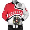 Austria Men's Bomber Jacket - Austrian Coat Of Arms and Flag - BN18 Bomber Jacket